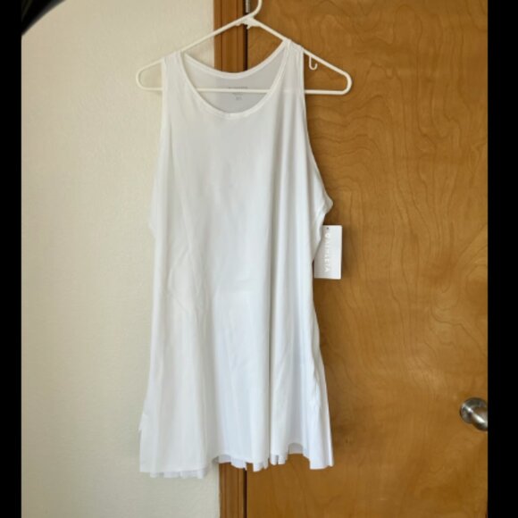 ❤️3/$12 Athleta size XL White Match Point Pleated Dress. New with tags - Picture 1 of 8